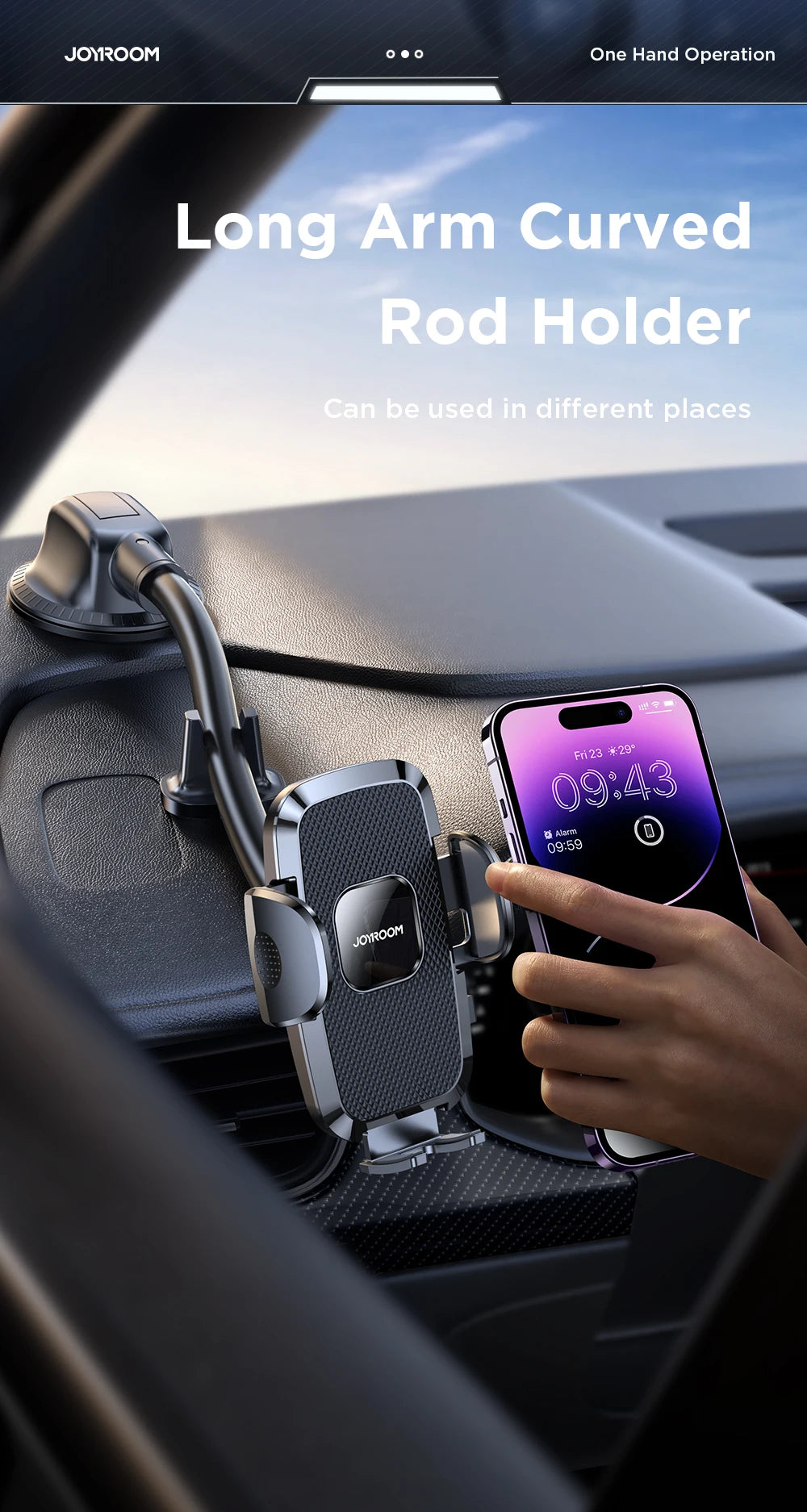 360° Car Phone Holder — Universal Dashboard Mount