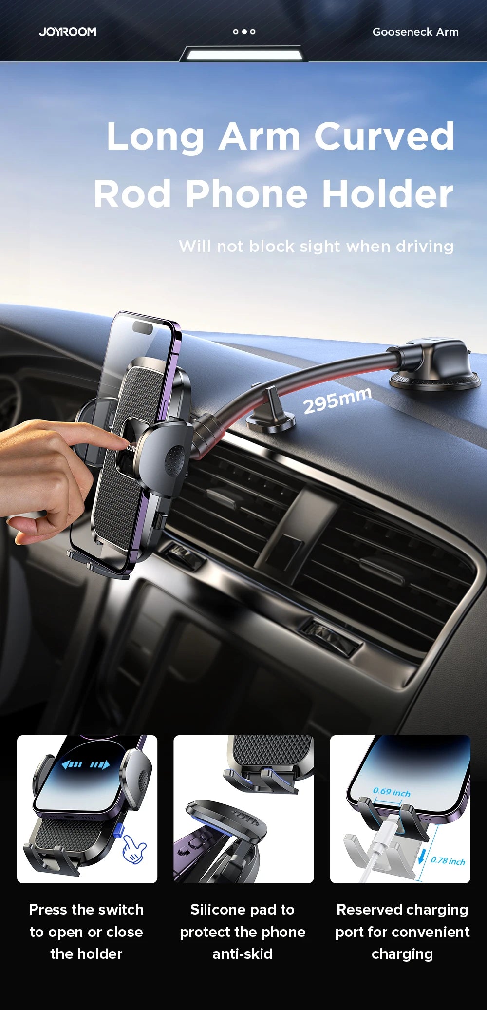 360° Car Phone Holder — Universal Dashboard Mount