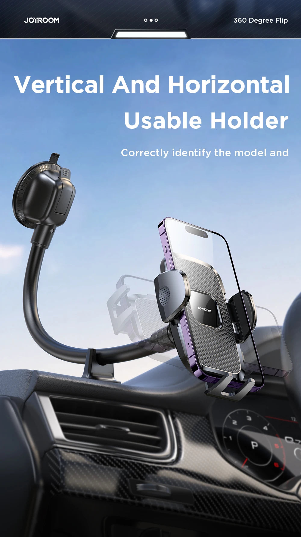 360° Car Phone Holder — Universal Dashboard Mount