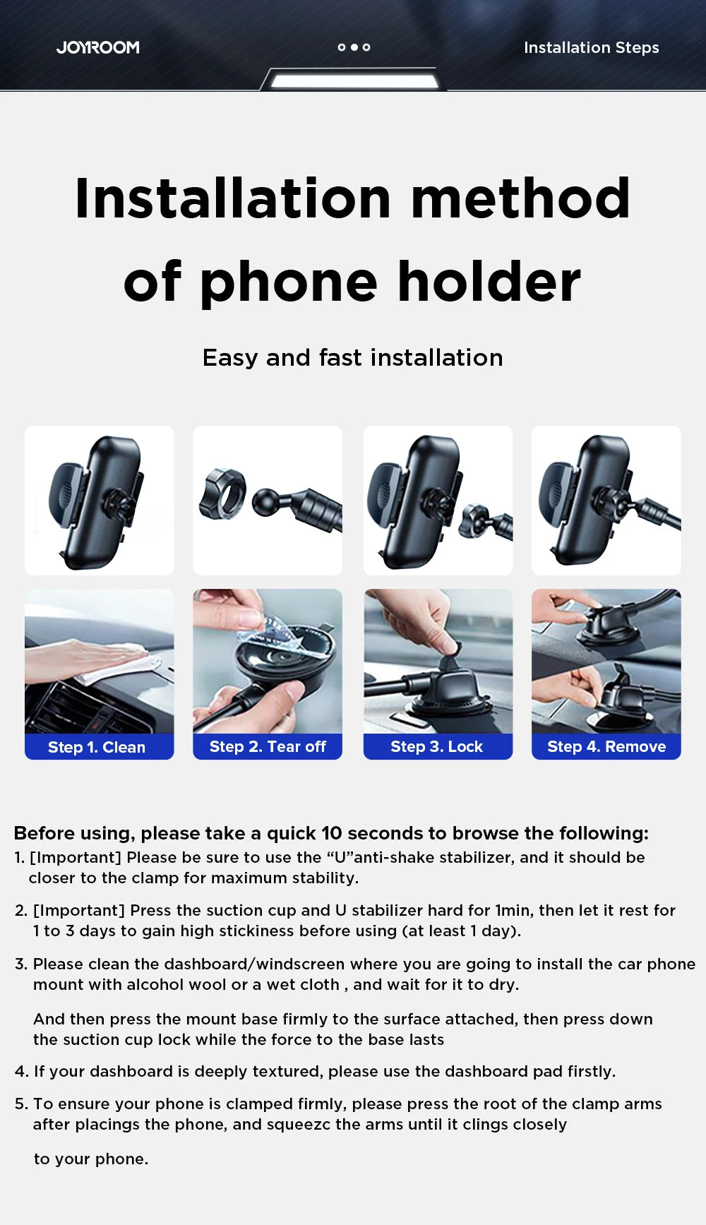360° Car Phone Holder — Universal Dashboard Mount