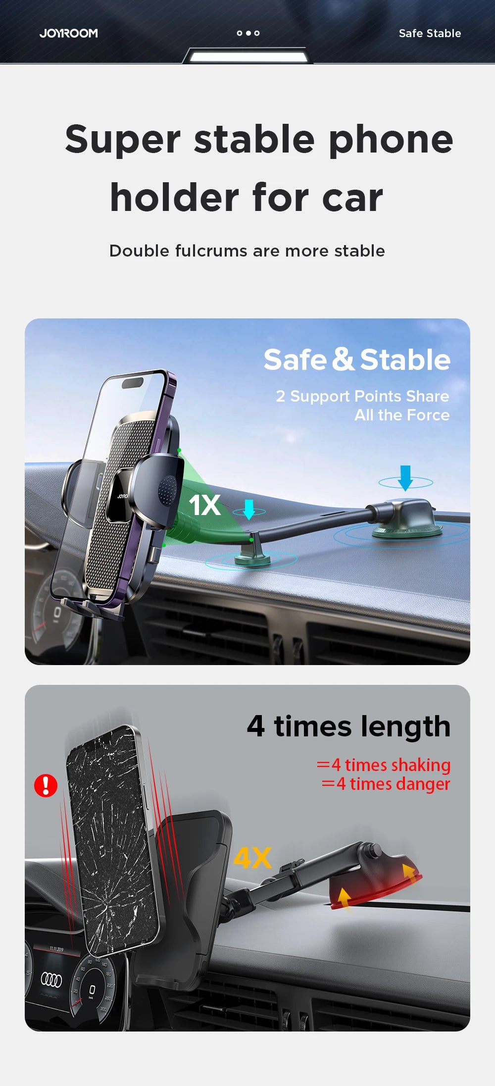 360° Car Phone Holder — Universal Dashboard Mount